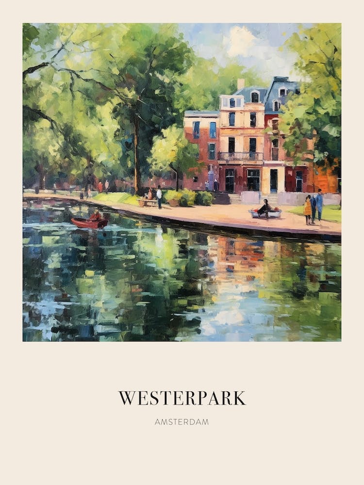 Westerpark Amsterdam Netherlands Vintage Cezanne Inspired Poster