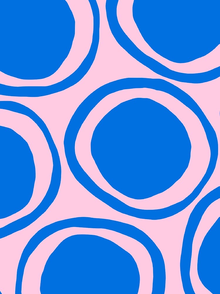 Circles In Blue And Pink