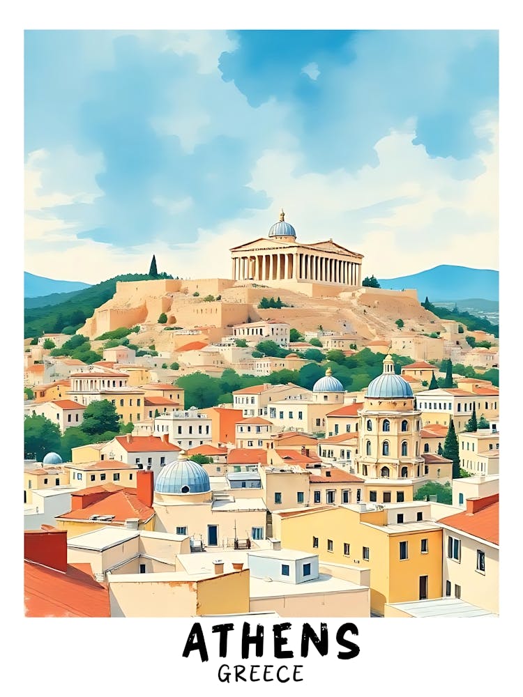 Athens Greece Vintage Travel Poster 34