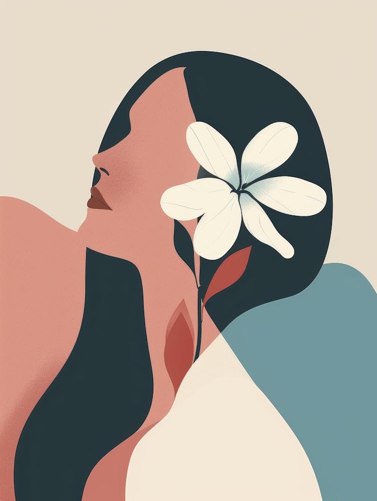 Portrait Of A Woman With A Flower 2