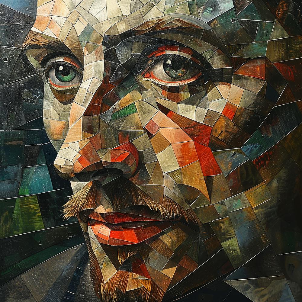 Mosaic Portrait Of A Man