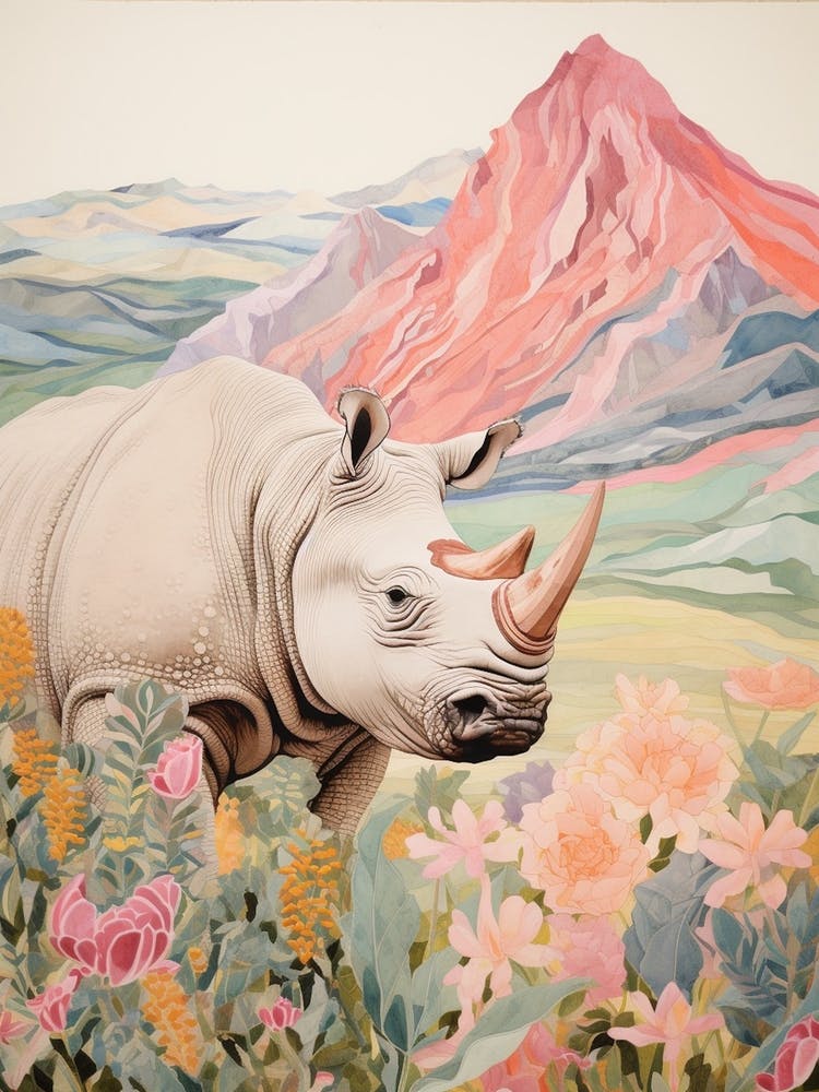 Patchwork Rhino Warm Colours 5