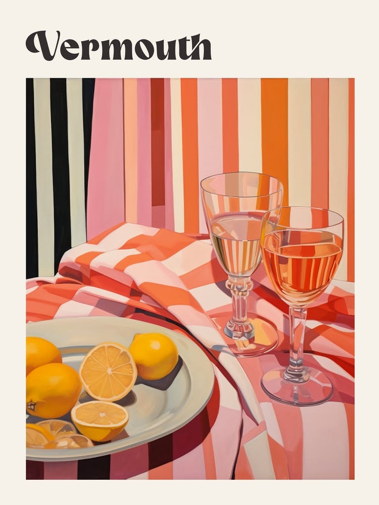 Vermouth Retro Cocktail Poster