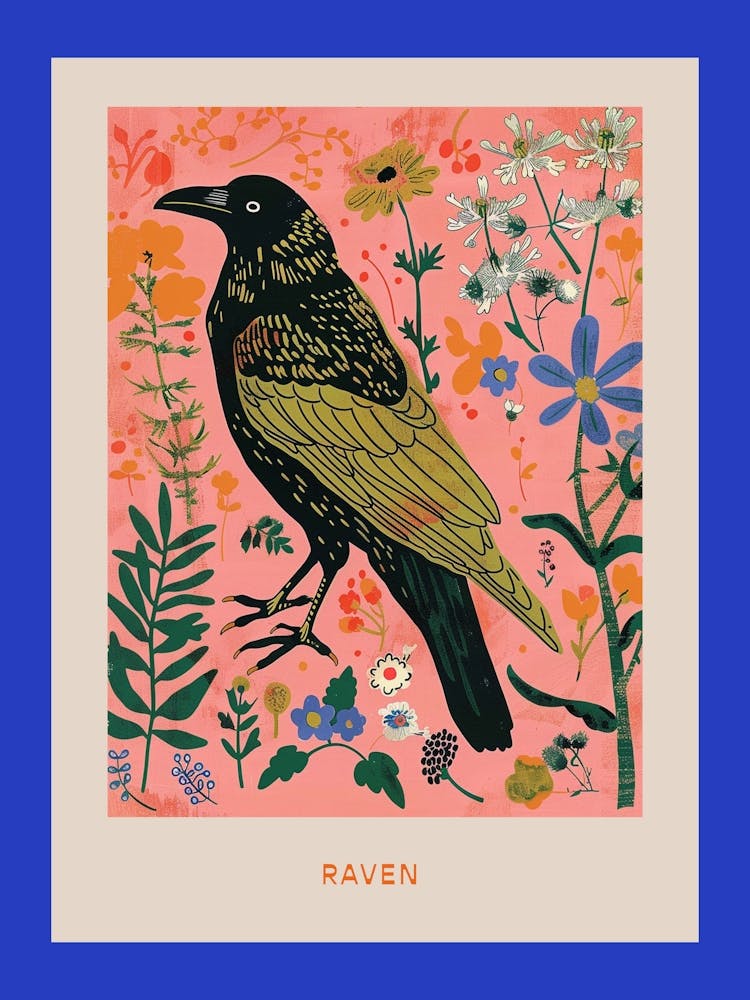 Spring Birds Poster Raven 2