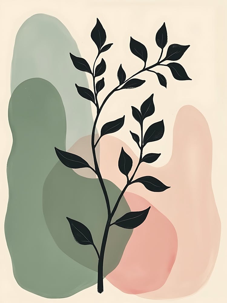 Serene Floral Silhouettes in Soft Pastels