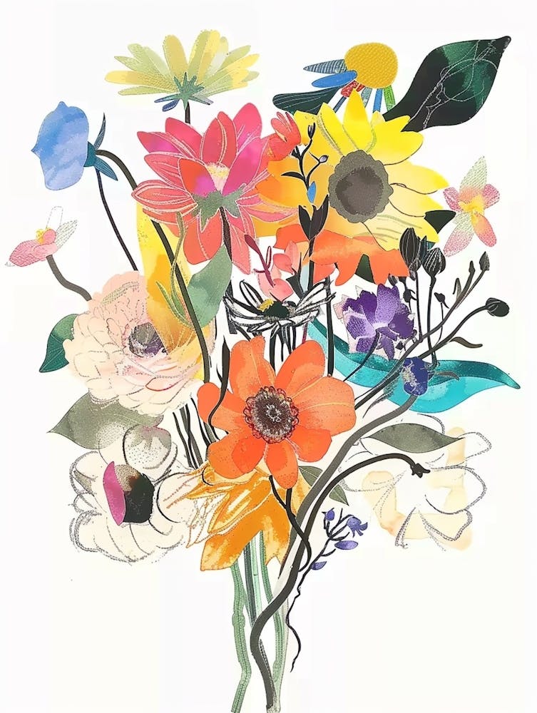 Sunflower 2 Collage Flower Bouquet