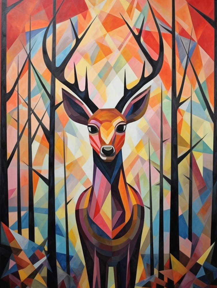 Deer Abstract Pop Art 1
