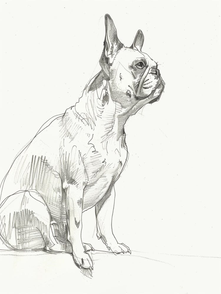 Dog Grey Line Sketch