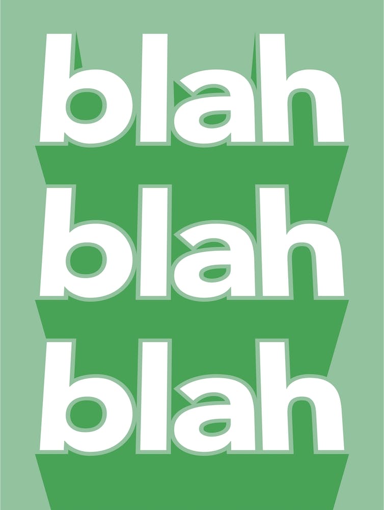 Blah Blah Blah typography in green