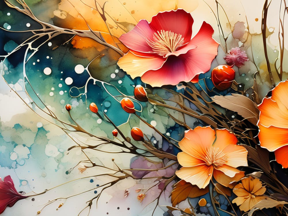 Watercolor Of Flowers 3