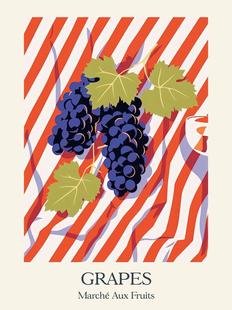 Marche Aux Fruits Grapes Fruit Summer Illustration 3