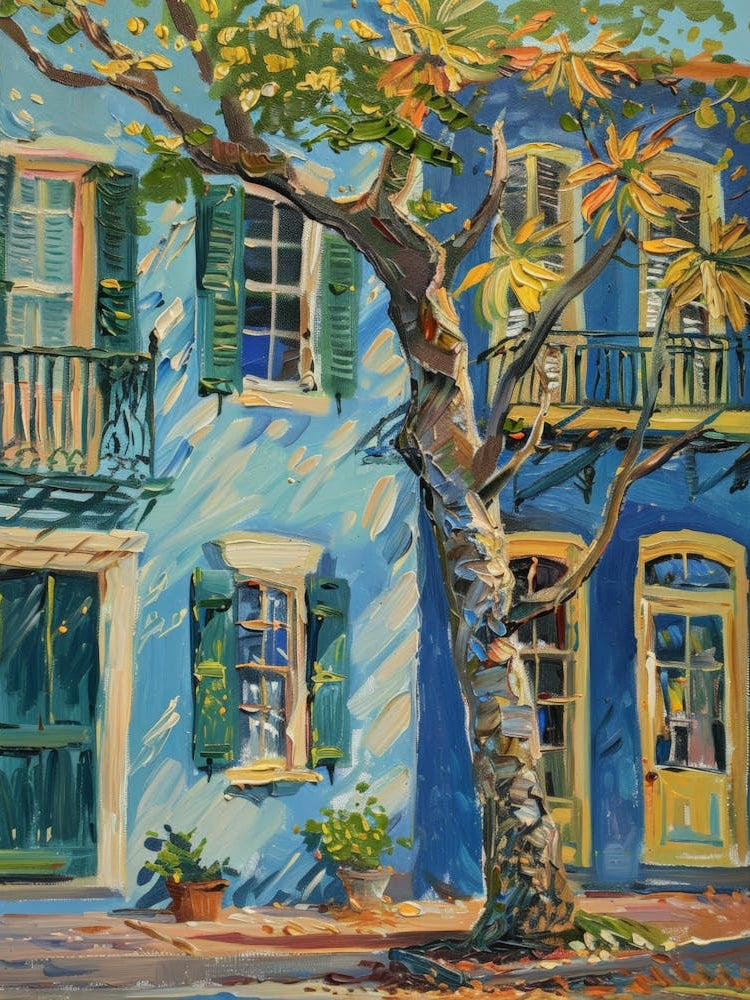 Blue House In New Orleans