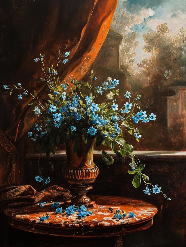 Baroque Floral Still Life Forget Me Nots 6