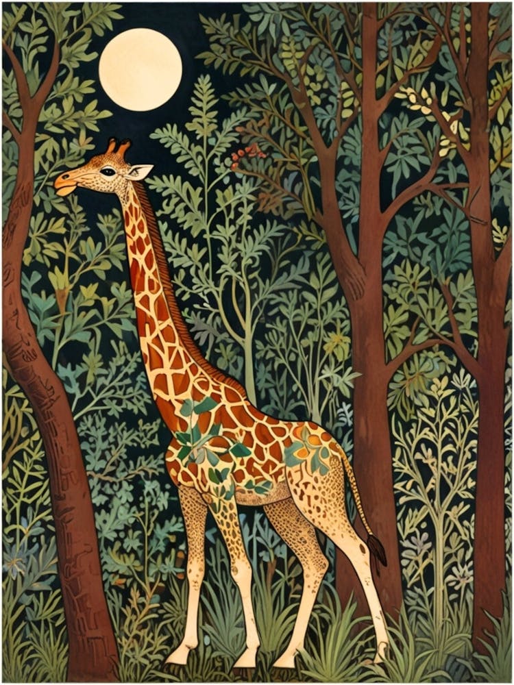 William Morris Girafe Dans La Forêt 4