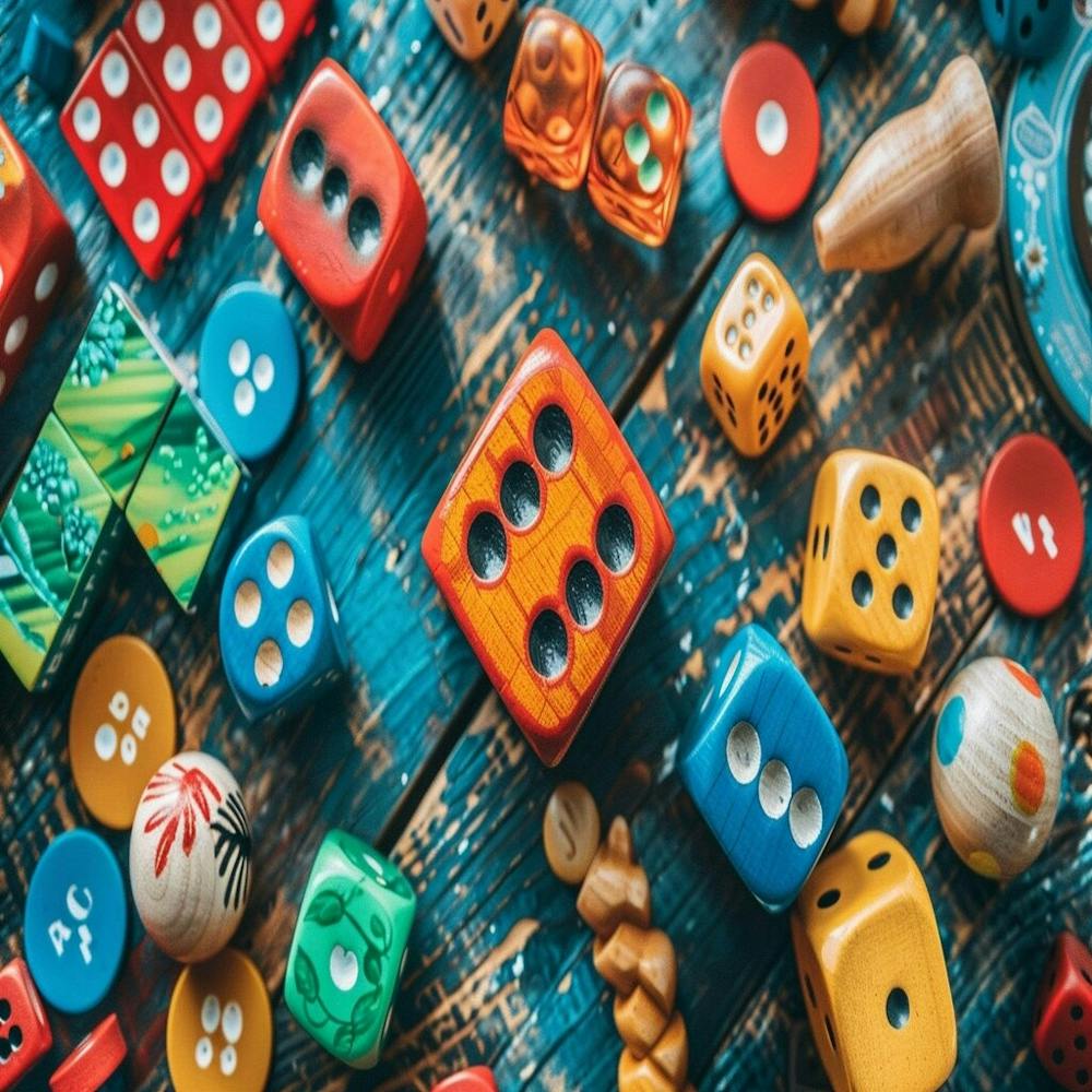 Colorful Toys On A Wooden Table
