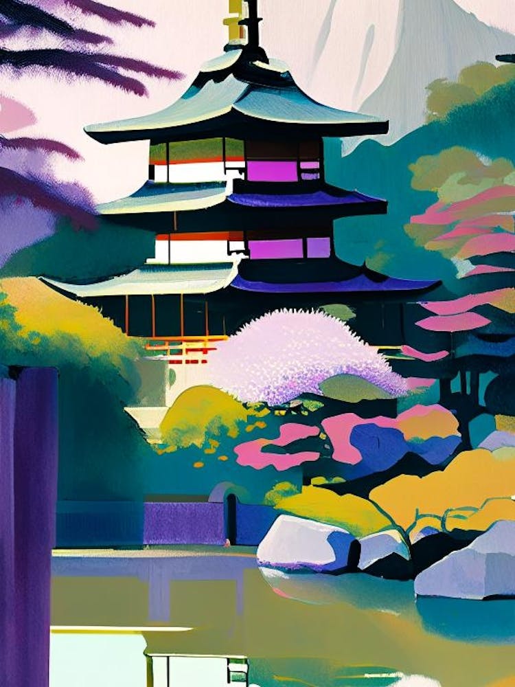 Ginkaku Ji Temple, 1, Japan Abstract Still Life