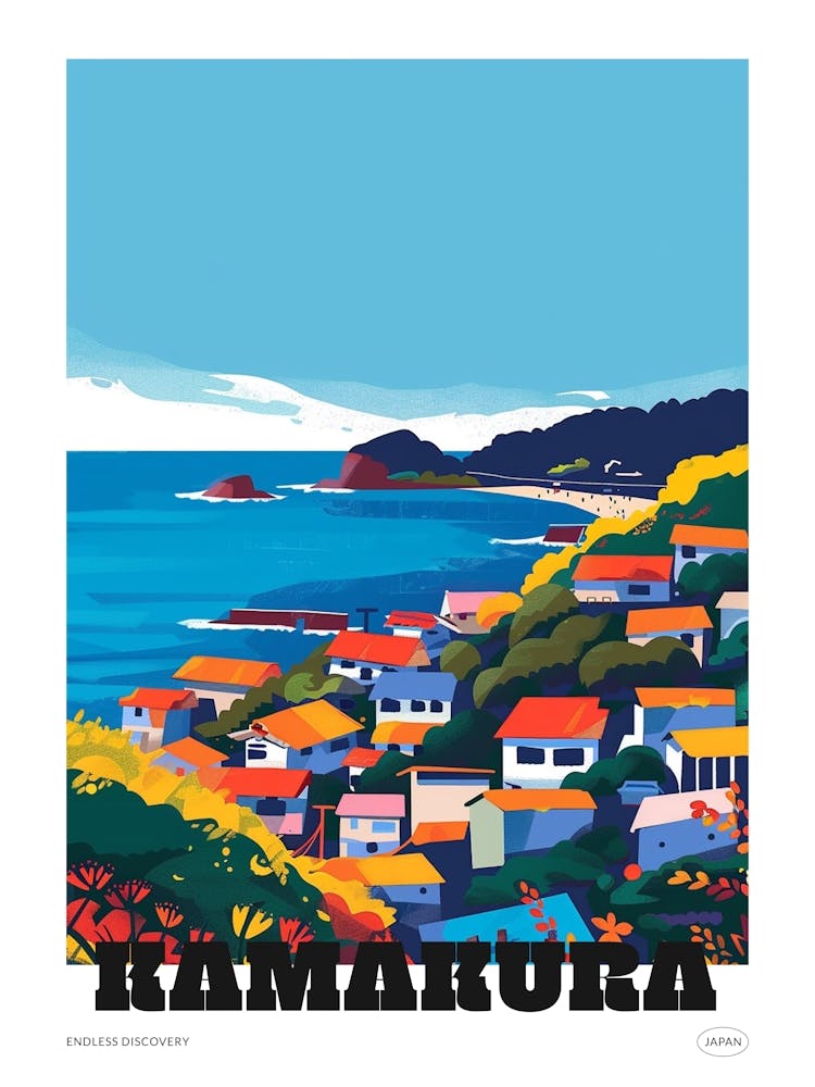 Kamakura Japan 1 Colourful Travel Poster