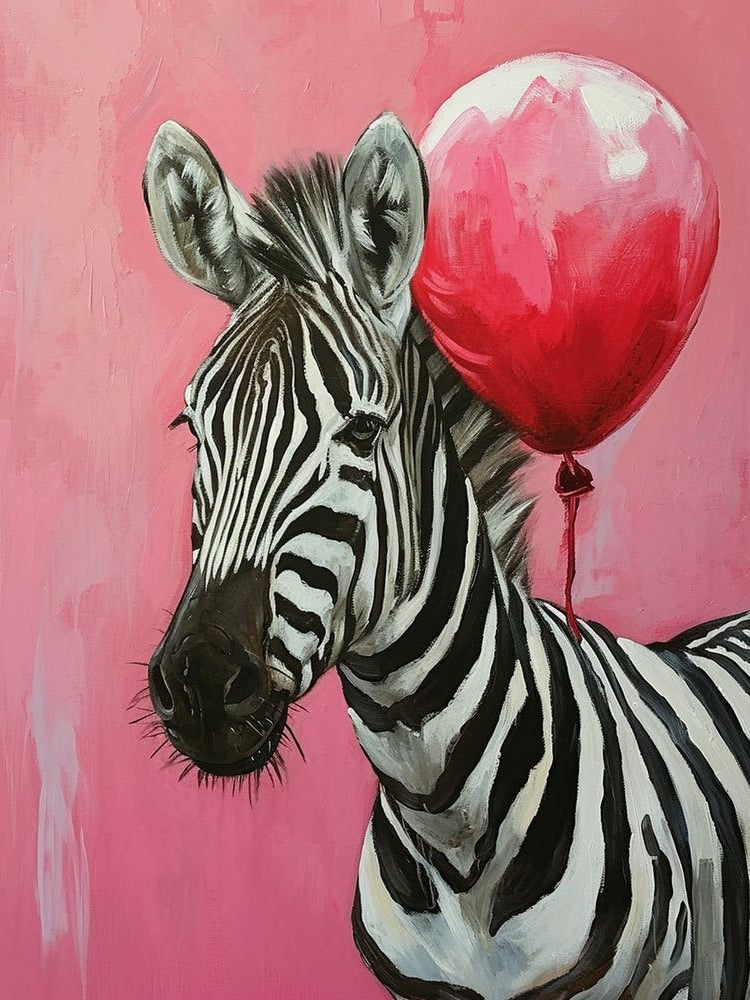 Cute Zebra 2 With Balloon