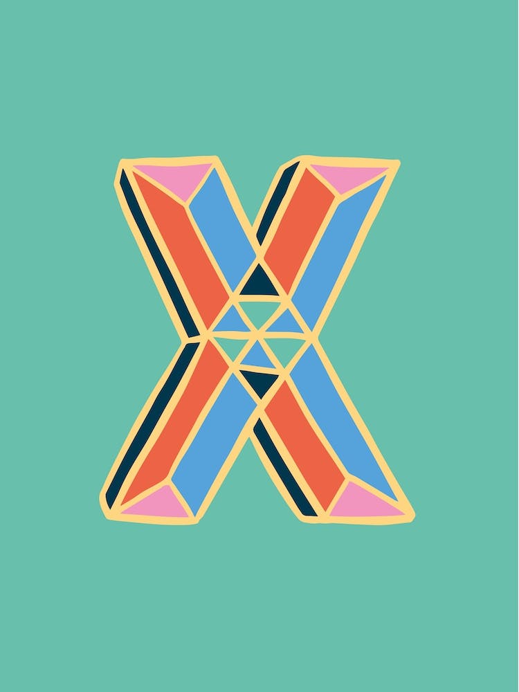 Letter X Typographic