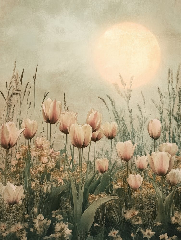 Tulips In The Field