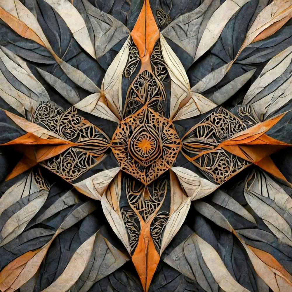 Firefly Beautiful Modern Detailed Floral Indian Mosaic Mandala Pattern In Neutral Gray, Charcoal, Si (6)