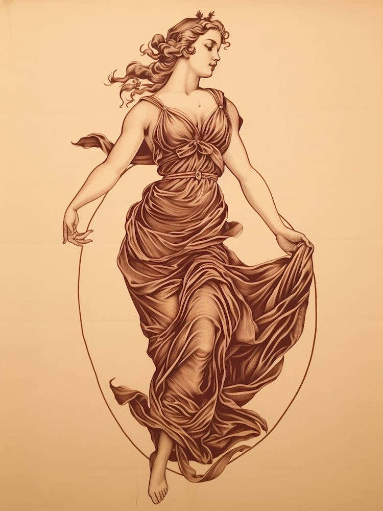 Aphrodite Vintage Drawing 2