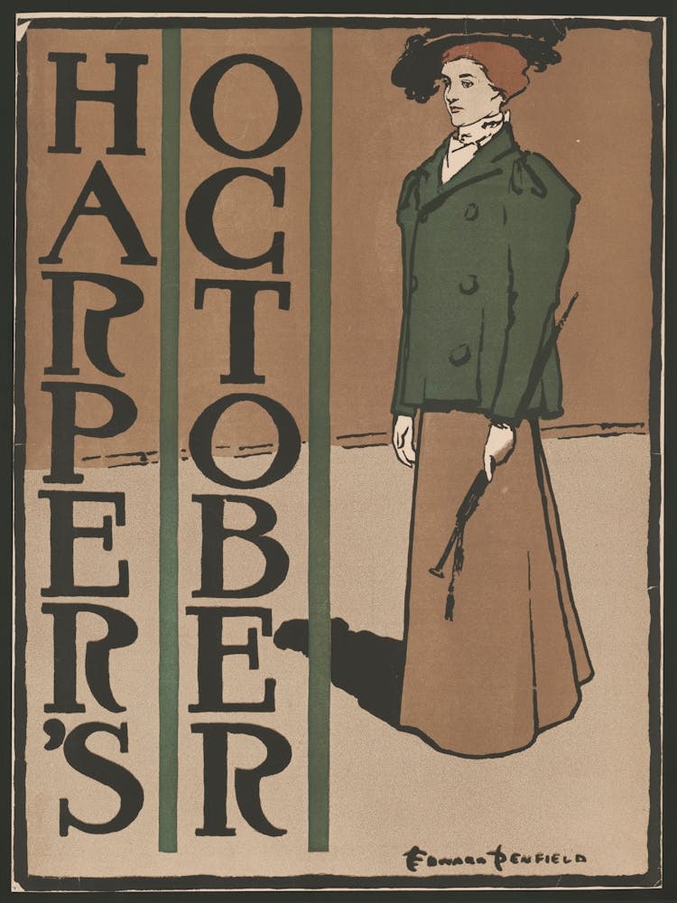 Woman In Vintage Clothes (1897), Edward Penfield