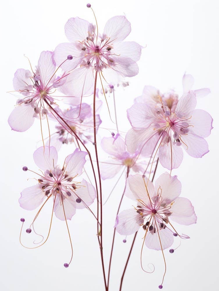 Pressed Wildflower Botanical Art Meadow Rue 3
