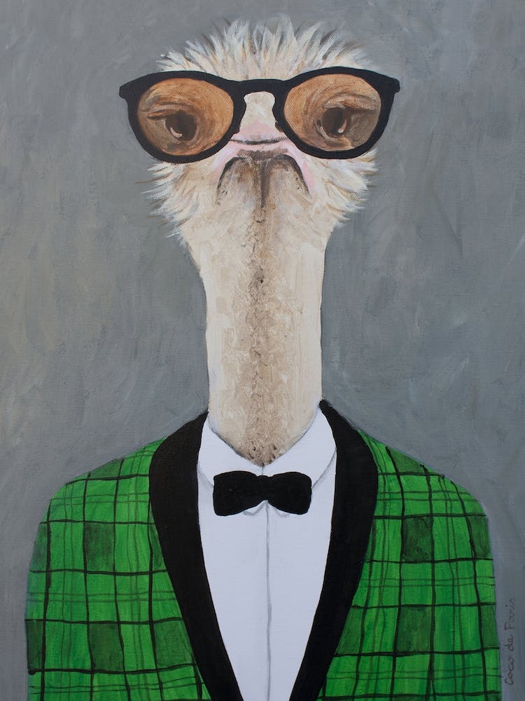 Vintage Ostrich In Bathtub