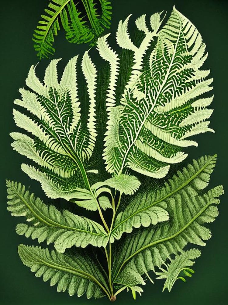Fougère Mère - Affiche Botanique Vintage