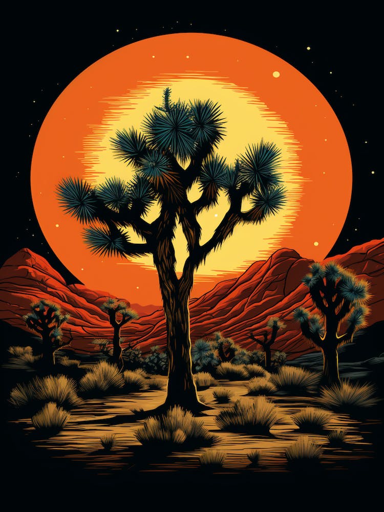 Typical Joshua Tree In Gold And Black (2)