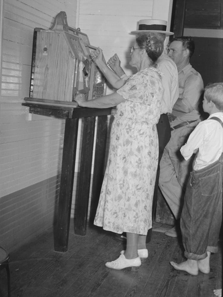 Untitled Photo, Possibly Related To People Watching Slot Machine Being Played, Pilottown, Louisiana By Russe