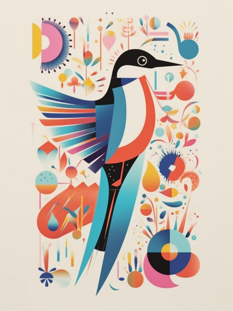 Colourful Scandi Bird Common Tern 2