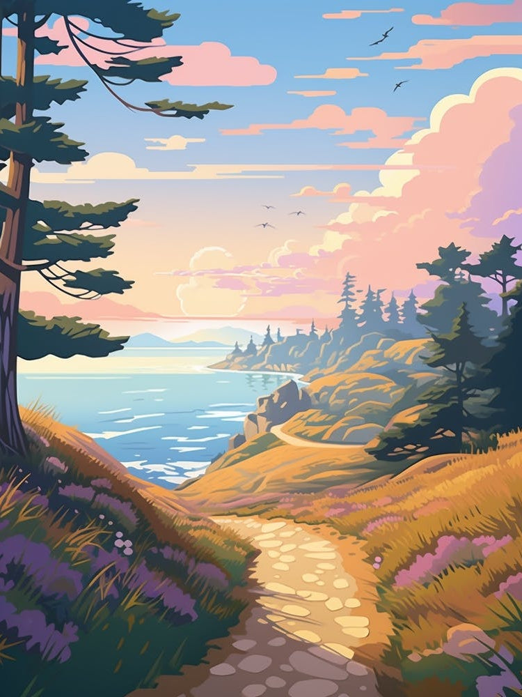 West Coast Trail New Zealand Hike Illustration