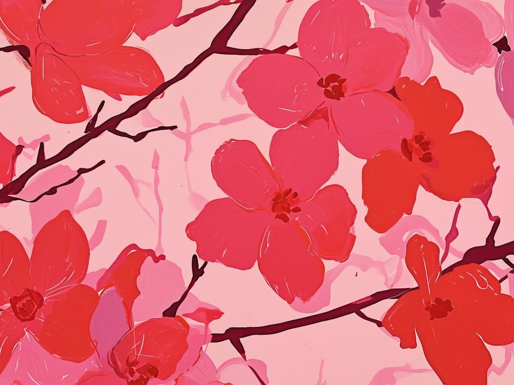 Pink and Red Blossoms
