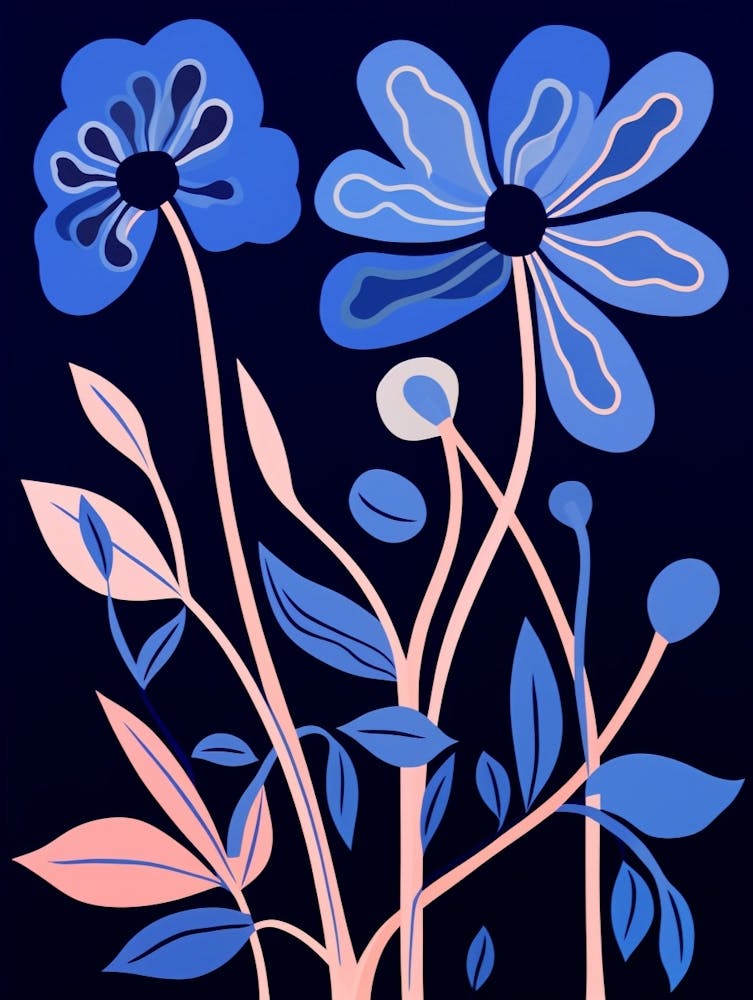 Blue Flower Illustration Kangaroo Paw 1