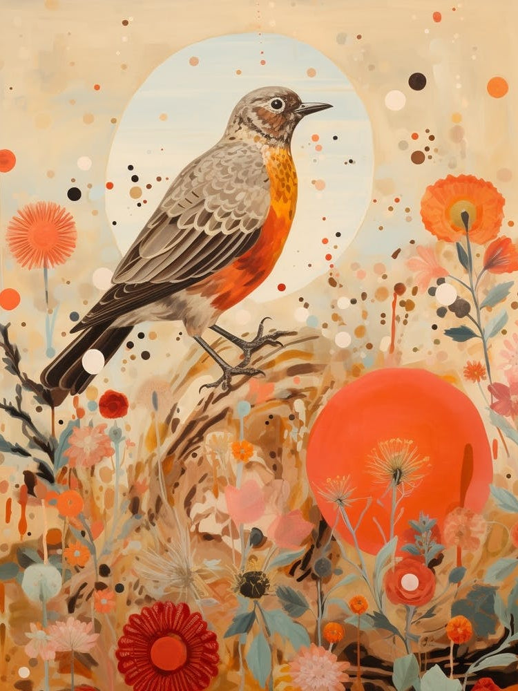 Robin 2 Detailed Bird Painting