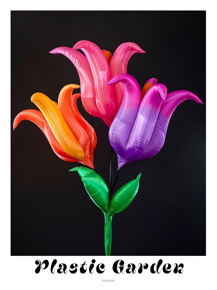Bright Inflatable Flowers Poster Fuchsia 1