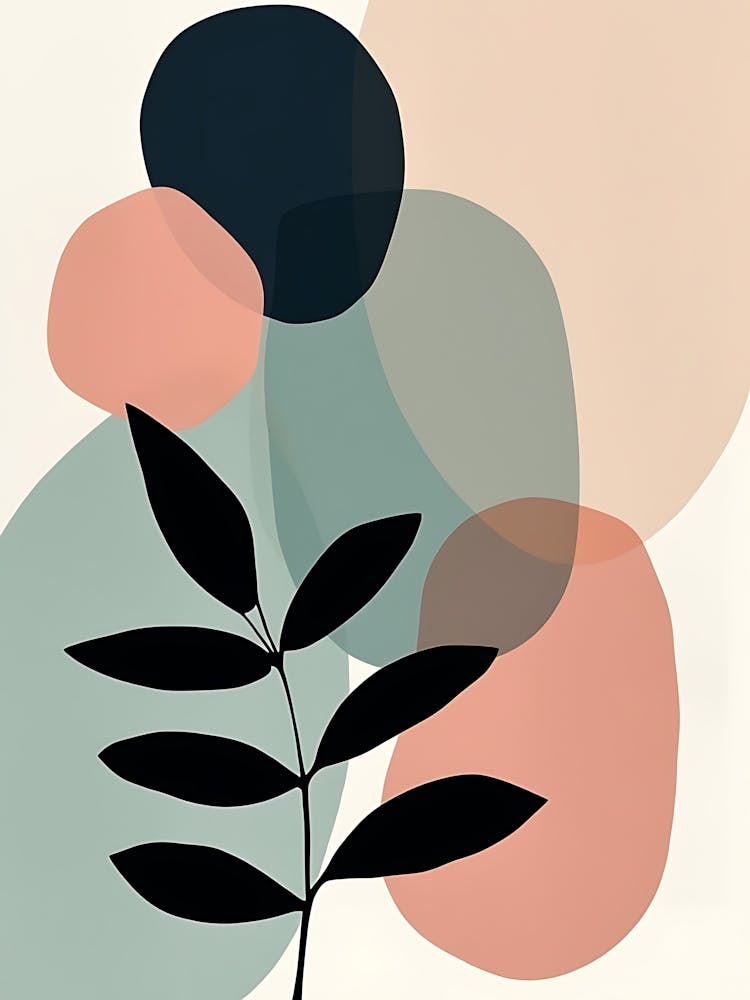 Abstract Floral Elegance with Earthy Tones