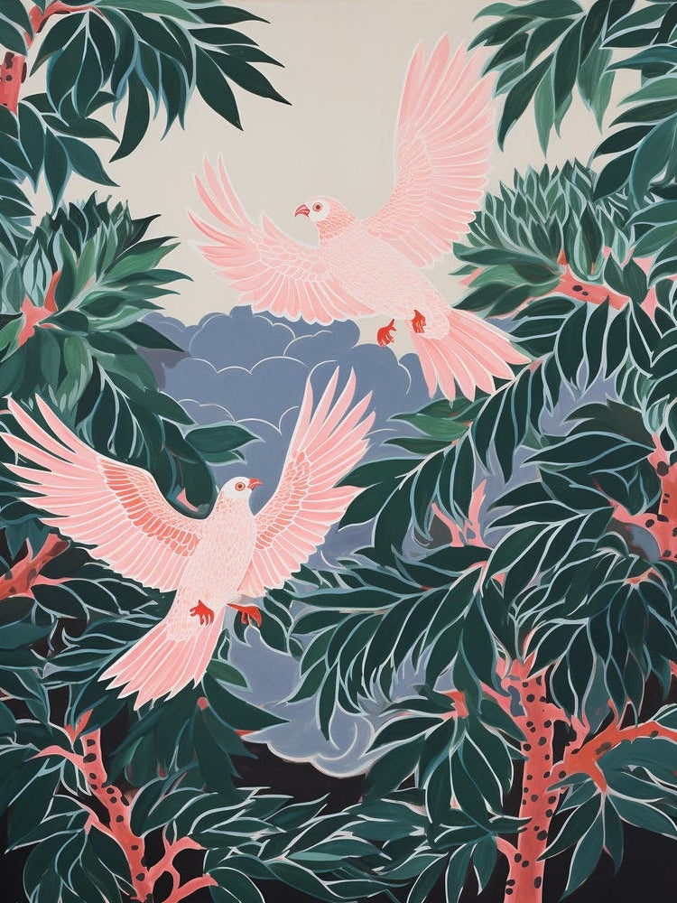 Vintage Japanese Inspired Bird Print Partridge 2