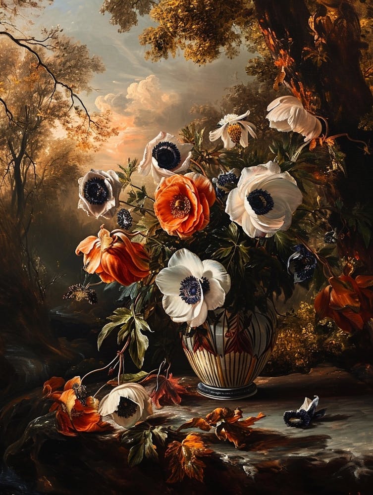 Baroque Floral Still Life Anemone 1