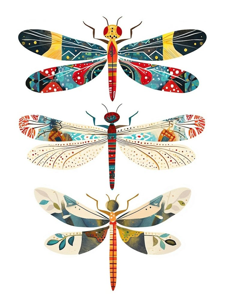 Colourful Insect Illustration Dragonfly 1