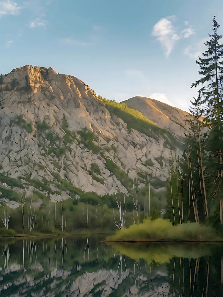 Reflection In A Mountain Lake