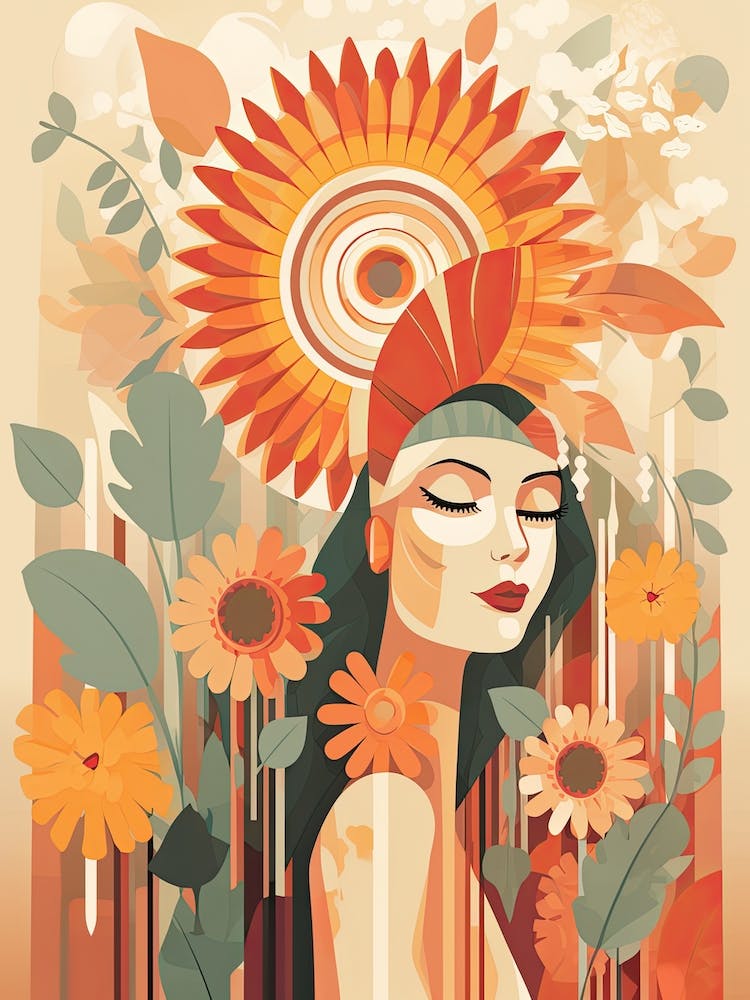 Bloom Body Woman Portrait Orange Tones 5