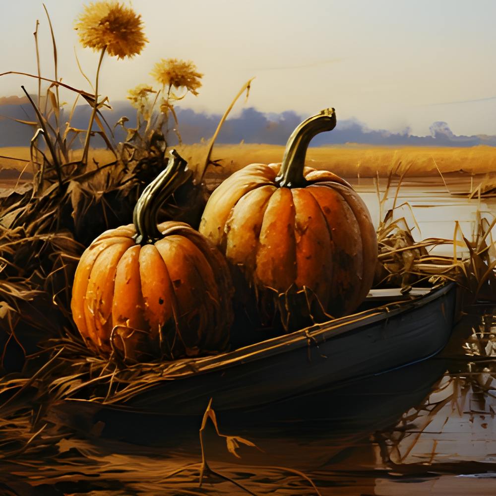 Pumpkins In The Boat