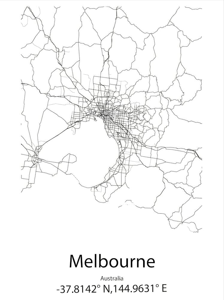 Melbourne, Australien Minimalistische Karte