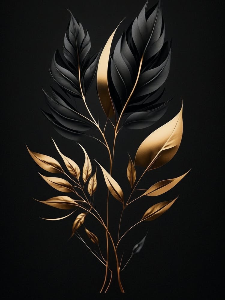 Black Gold Floral Design