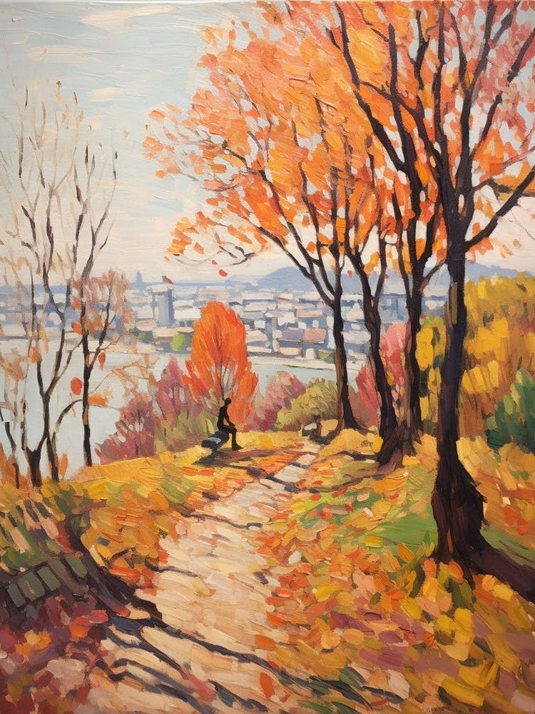 Autumn City Park Painting Kalemegdan Park Belgrade Serbia 4