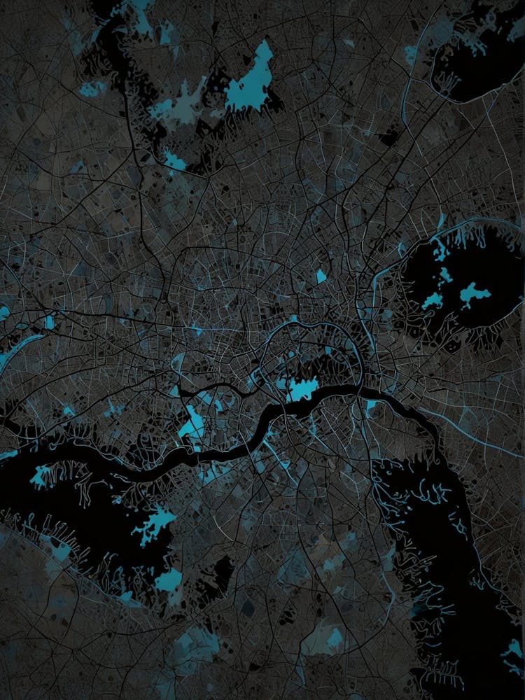 Default London Black Blue Map Art 0 (1)