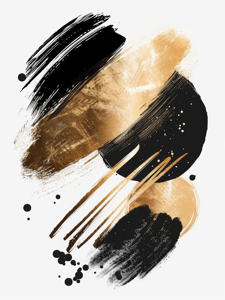 Gold And Black Brush Strokes 41